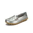 thumbnail image 5 of Frontwalk Women Flats Round Toe Boat Shoes Hollow Out Loafers Walking Casual Moccasins Womens Slip On Silver 7, 5 of 9
