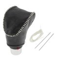 thumbnail image 1 of Cubierta de pomo de cambio de marchas Unique Bargains, protector de manija de cambio para Kia Soul 2020-2023, cuero sintético negro y beige, 1 of 6