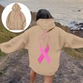 thumbnail image 2 of Fiaer,Women Hoodies Breast Cancer Awareness Fall Sweatshirts for Women 2025 Y2k Fall Winter Plus Size Hooded Tops with Pockets Khaki XXL, 2 of 6