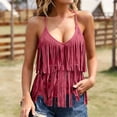 thumbnail image 2 of Erwazi Tank Tops for Women Summer Solid Sleeveless Tassel Top Flowy Loose Fit Trendy Casual Camisole Stylish Tops, 2 of 5