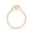 thumbnail image 3 of ANGARA Natural Oval 1.1 ct Morganite Halo Ring with Diamond Accents in 14K Rose Gold for Women | Birthday, Anniversary, Jewelry Gift for Women | Natural Morganite Ring, 3 of 11