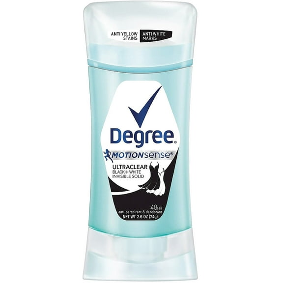 Degree MotionSense Ultra Clear Invisible Solid Antiperspirant & Deodorant, Black   White 2.60 oz (Pack of 4)