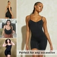 thumbnail image 6 of SHAPERX Bodysuits for Women Tummy Control Body Shaper Slimming Mid Thigh Shapewear with Removable Pads, 6 of 7