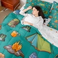 thumbnail image 3 of Erosebridal Happy Camping Tent Bedding Comforter Set 7pcs For Kids Teens,Boys Girls Adventure Theme Tent Queen Bedding Sets,Luxury Bedroom Decor, 3 of 6