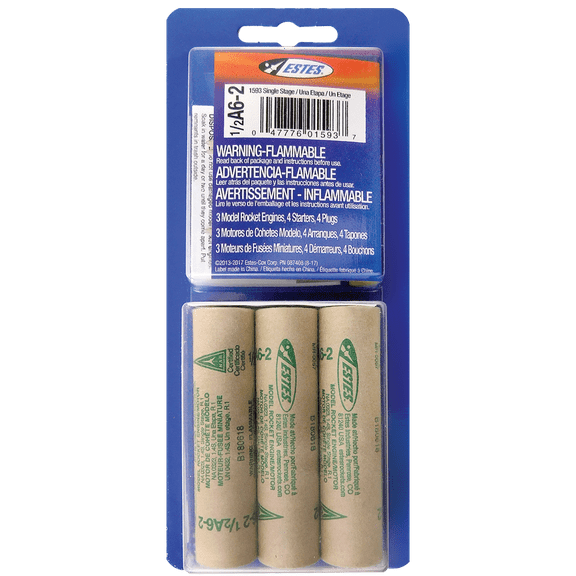 Estes Rockets 1/2A6-2 Engines 3 Pack EST10016 / EST1606
