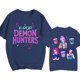thumbnail image 1 of Moonsky Camiseta unisex Huntrix Dem-0n, colores cómodos, camiseta Huntrix para niñas, camiseta Mira Rumi Joey, merchandising, regalo juvenil para fans del K-pop (Azul marino XL), 1 of 2