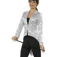 thumbnail image 2 of Women's Silver Sequin Magician Showrunner Tailcoat Jacket Costume Medium 10-12, 2 of 2