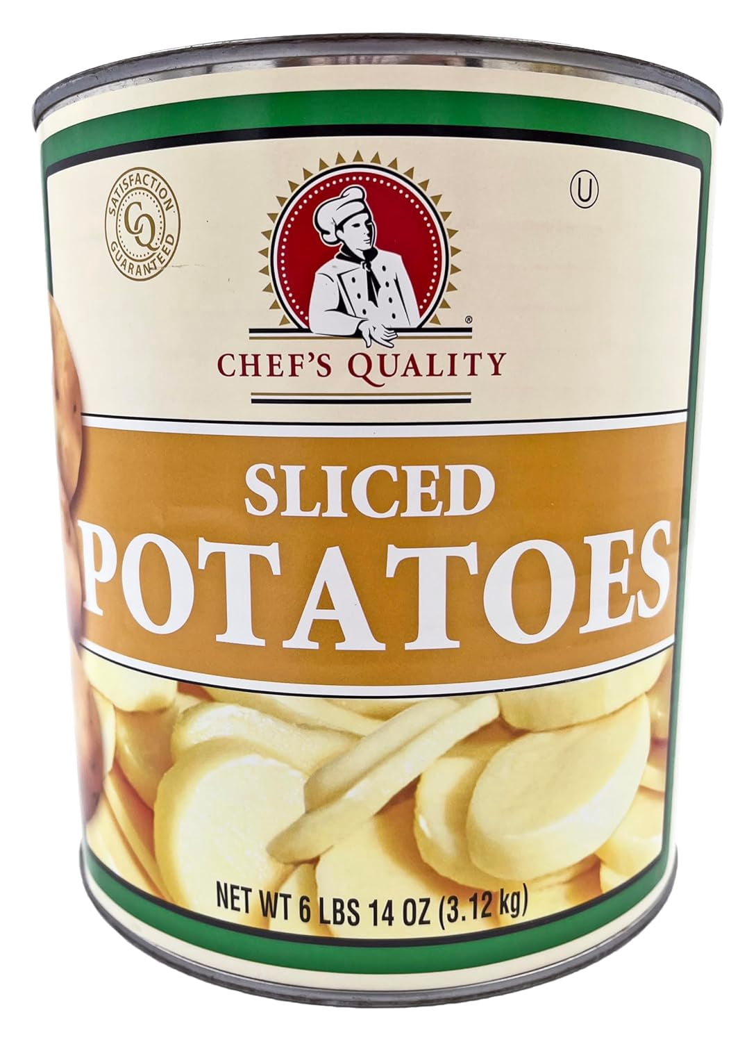 Chef’s Quality Premium Sliced Potatoes, Uniform Cut & Ready-to-Use, Bulk Foodservice #10 Can, 110 oz