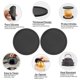 thumbnail image 4 of Paquete de 2 posavasos de silicona para bebidas, posavasos redondos negros con bandeja profunda, tapete para tazas con diseño acanalado, lavable resistente al calor, 4 of 5