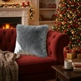 thumbnail image 5 of Grey Velvet Decorative Pillow Cover Square Cushion Case for Sofa Bed Home Decor Luxury Soft 17.7 X 17.7 Inches Gray Cotton, 5 of 7