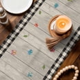thumbnail image 4 of Table Runner - 90 Inch Long, Hello Spring Kitchen Dining Table Runner Dresser Scarves, Pastoral Purple Bottle Floral Wooden Plaid Farmhouse Decor for Coffee Tables Wedding Party Banquet, 4 of 8
