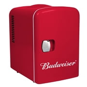 Budweiser Portable 6-Can Mini Personal Refrigerator Cooler, MIS135BUD, Red