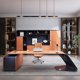 thumbnail image 5 of Painted office desk fashion atmosphere computer desk executive desk white table and chair combination My Lux Decor Round, 5 of 13