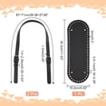 thumbnail image 2 of 1Set 26.4~27.9 Inch Sew On Leather Bag Handle Woven Crochet Bottom Black Handbag Short Shoulder Strap Adjustable Handbag Shoulder Strap Replacement Bag Accessory Set, 2 of 6