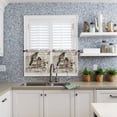 thumbnail image 6 of Half Window Curtain 36 Inches Long, Vintage Birds Window Treatment Curtain Drapes, Country Envelope Postmark Farmhouse Botancial Small Tier Curtains for Bathroom Over Sink, 27.5"x36", 2 Panels, 6 of 7