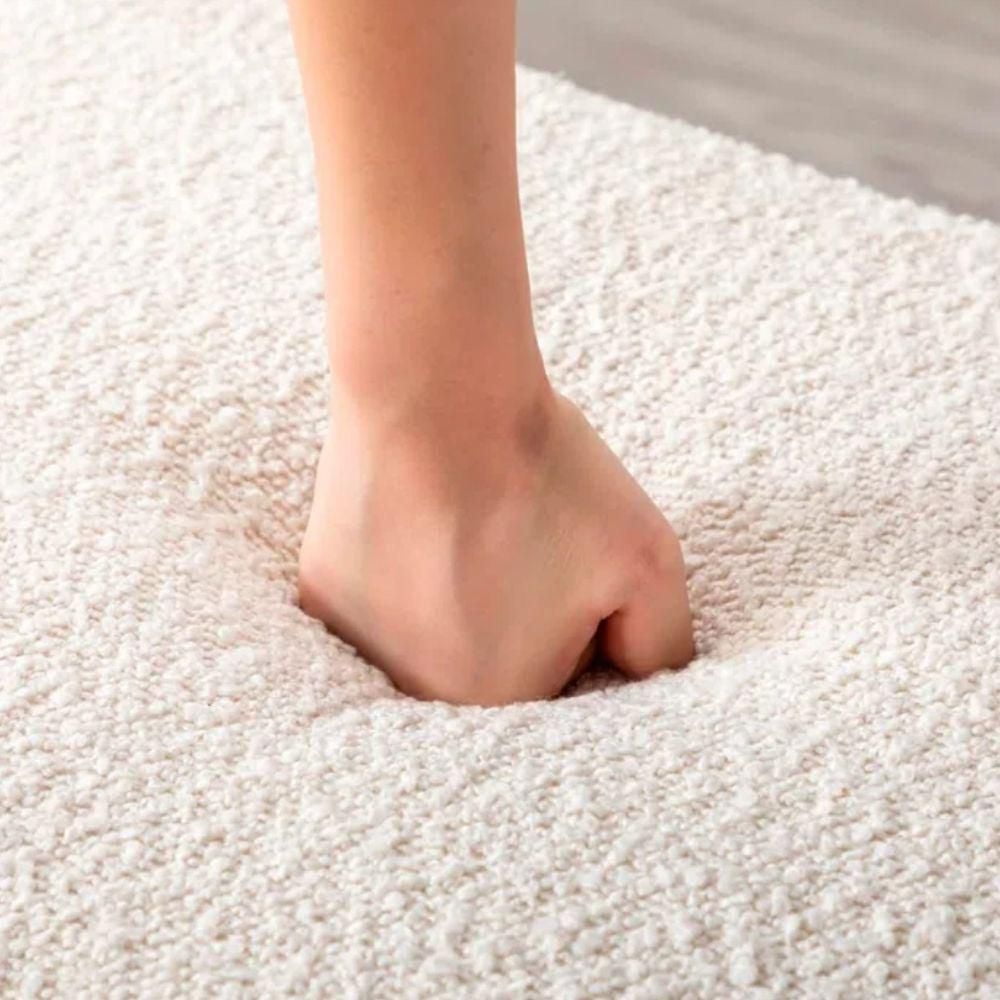 Heavenly Collection | Storage Bench - Modern Bouclé Ottoman with Hidden Storage & Gold Metal Legs