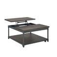 thumbnail image 3 of Steve Silver Prescott Metal Lift-Top Square Coffee Table, Smokey Oak and Black, 3 of 7