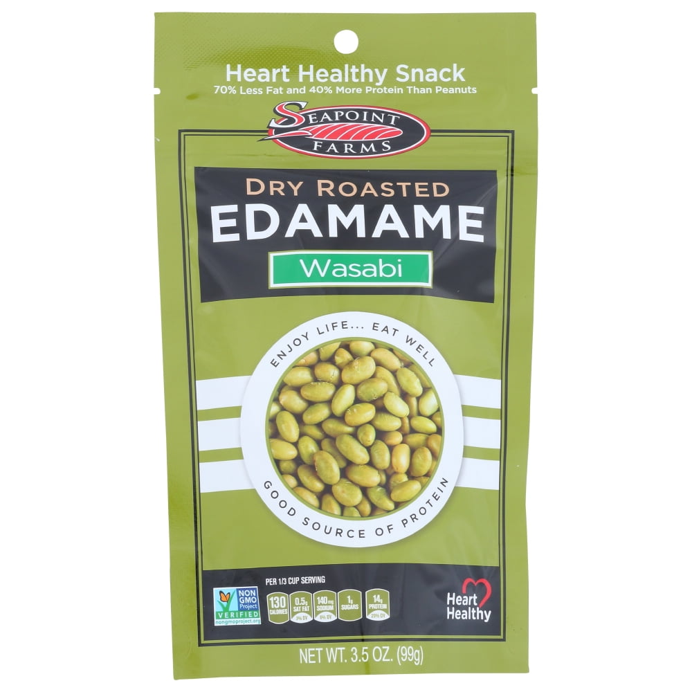 Seapoint Farms Dry Roasted Edamame Spicy Wasabi, 3.5 Oz