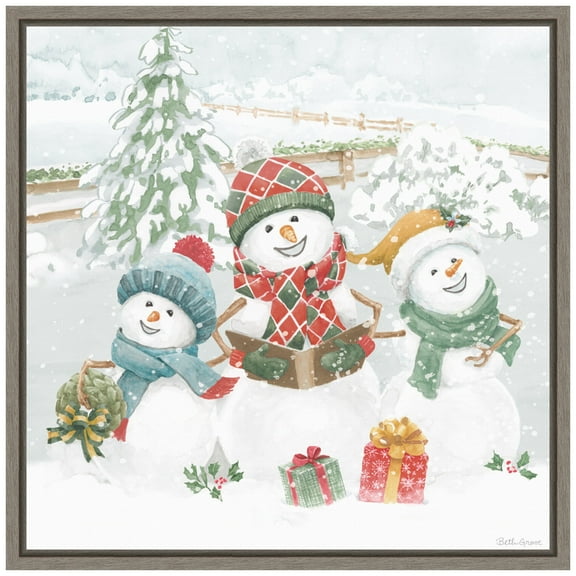 Amanti Art Snow Day III Framed Canvas Wall Art Print