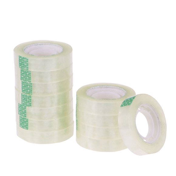 12pcs Clear Transparent Tape Sealing Sticky Tape Rolls Invisible Office Packing Supplies School Stationery