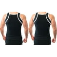 thumbnail image 4 of Different Touch 2 Pack Contrast Color G-Unit Tank Tops Muscle Rib Men Adult, 4 of 4