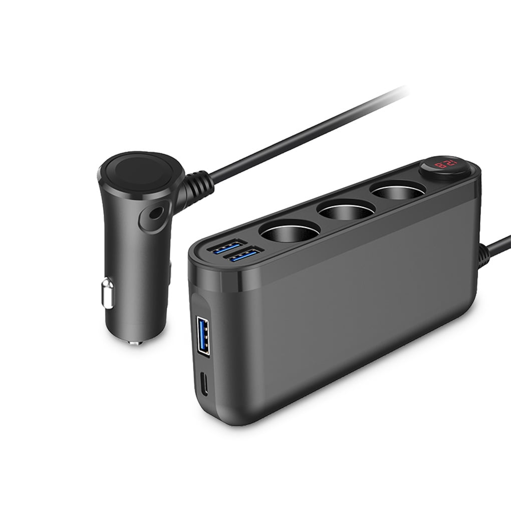 ADVEN 120W Car Lighter Socket Splitter USB QC3.0 Quick Charging Adapter