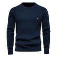 thumbnail image 1 of Suéter de algodón nuevo de otoño e invierno para hombre, suéter a cuadros con base de color sólido para hombre, 1 of 6