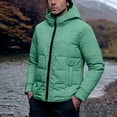 thumbnail image 4 of hlysgo Insulated Jackets for Men with Hood Warm Winter Zip up Quilted Puffer Jacket with Pockets Thermal Padded Coat Outdoor Outerwear Green S, 4 of 9
