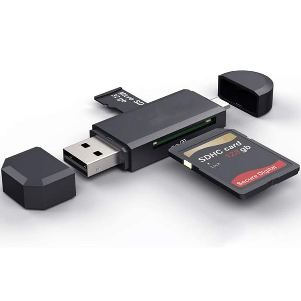 Lecteur de Carte SD/Micro SD, 8 en 2 USB C & USB 3.0 Double Connecteur  Lecteur de Carte Mémoire, 3 Ports USB 3.0, 5 Cartes mémoire pour XD, CF,  MS