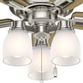 thumbnail image 6 of Hunter - Donegan Indoor Ceiling Fan With Light, 44-inch, Brushed Nickel, Rustic-style, 3-speed WhisperWind Motor, 52230, for living rooms, bedrooms, home offices, kitchens, 6 of 13