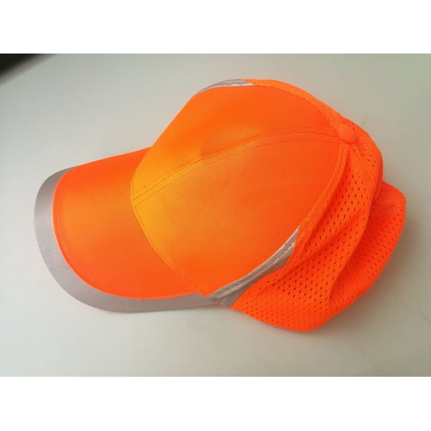Brand New Men´s Outdoor Cap Reflective Baseball Hat Structured Safety  Orange or Yellow Moisture Wicking Structured Hat 