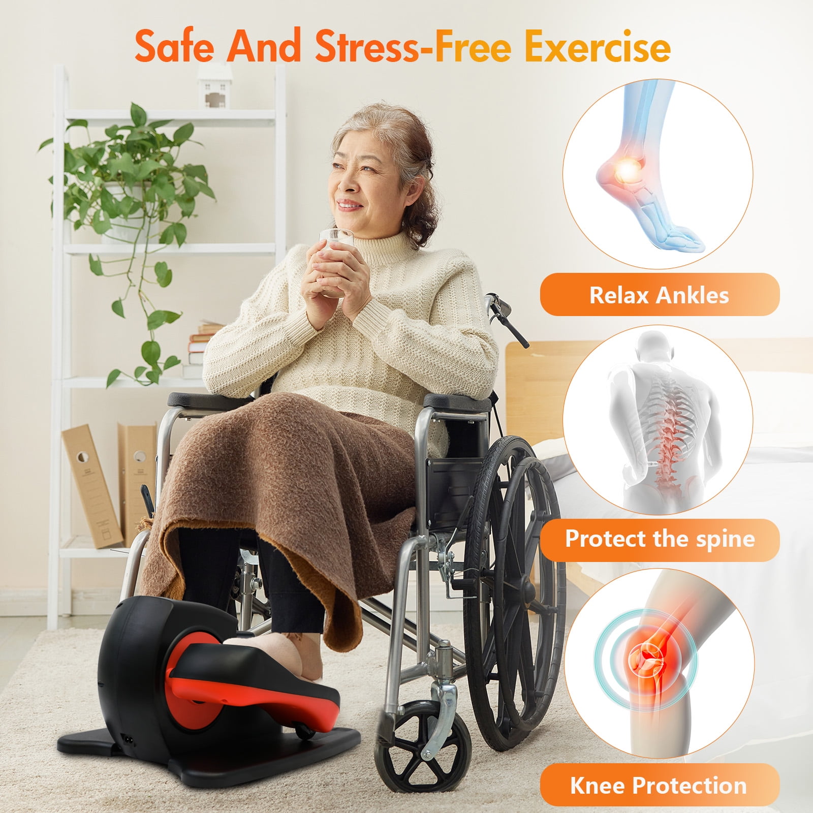 ALSO GO Under Desk Elliptical, Ellipse Leg Exerciser While Sitting, Elliptical Exercise Machine
