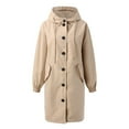 thumbnail image 5 of YDFCWXW Women's Trench Jackets Rain Jacket Loose Winter Hooded Oversized Elegant Windbreaker Comfortable Coat Outwear Khaki, M, 5 of 9