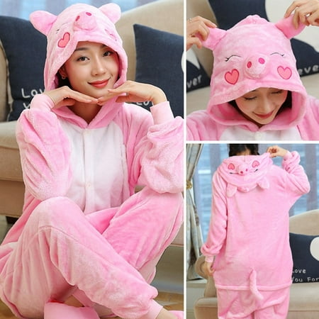 

CoCopeanut Pig Kigurumi Onesie Adults Cute Animal Unicorn Panda Pajamas Suit Soft Bear Sleepwear Onepiece Winter Jumpsuits Cosplay Homewear