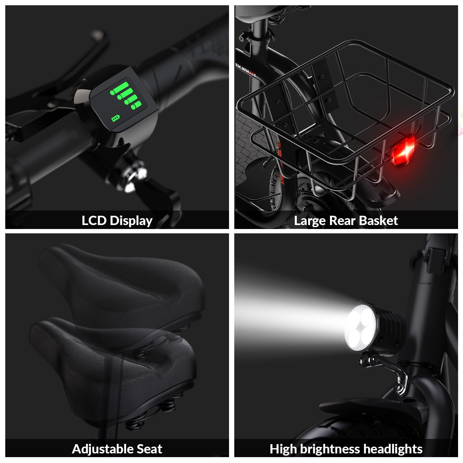 5TH WHEEL W18S 450W Motor Electric Scooter for Adults with Seat and Carry Basket, 36V 20Miles Range & 15.5Mph, 12" Foldable E Scooter for Commuting, UL 2272