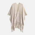thumbnail image 2 of Gelikeya Shawl Wraps for Women, Cozy Lightweight Knitted Poncho Cape with Pockets, Warm for Fall Winter Travel, Beige, One Size, 2 of 4