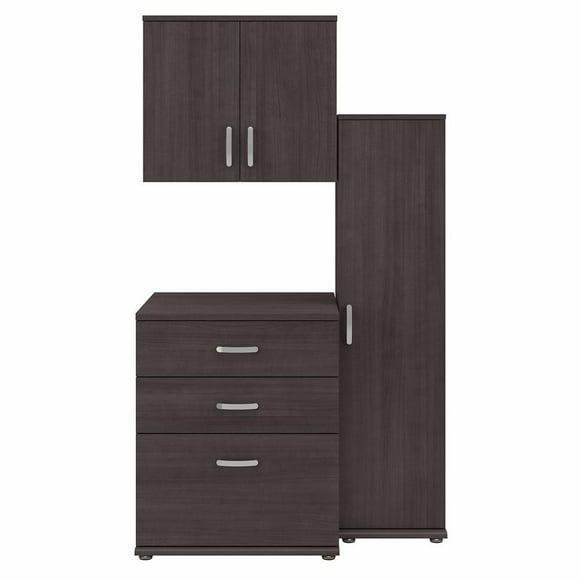 Bush Business Furniture Universal 44W 3 Piece Modular Storage Set with Floor and Wall Cabinets - Storm Gray