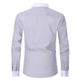 thumbnail image 3 of TANSILING Men's Long Sleeve Casual Striped Button Down Shirt, 3 of 6