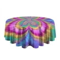thumbnail image 5 of Colorful Tie Dye Pattern Round Tablecloth 60"x60",Wrinkle Wipeable Table Cloth for Kitchen Dining Room Picnic Patio Party, 5 of 6