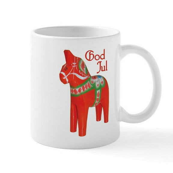 CafePress - God Jul Dala Mug - 11 oz Ceramic Mug - Novelty Coffee Tea Cup