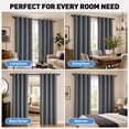 thumbnail image 4 of Blackout Curtains 52 x 84 inch, Thermal Insulated Black Curtains Set of 2 Panels, Noise Reduce Room Darkening Drapes for Bedroom, Living Room, Privacy Protection & Energy Saving, Dark Gray, 4 of 7