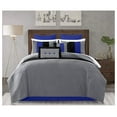thumbnail image 2 of Loft 8-Piece King Comforter Set, Gray/Blue/Black Luxury Striped Bedding for All Season, 2 of 9