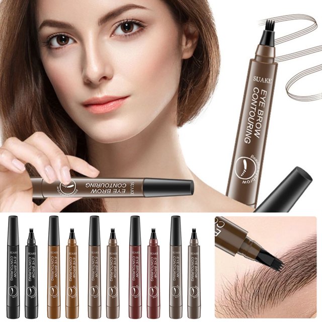 XWSHYW Lápiz de Cejas El Lápiz de Cejas de Agua de Cuatro Puntas Es Duradero y Sin Manchas. Es Un Lápiz de Cejas Natural con Una Herramienta de Pincel de 1,5 Ml.