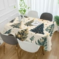 thumbnail image 2 of Yayeee Tablecloths 54" x 54" Rectangle Wrinkle Resistant Party Table Cover, Beige Christmas Trees, 2 of 8