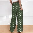 thumbnail image 5 of Pants for Women Wide Leg Casual Elastic Waist Long Pants Women Fashion Non Positioning Printed Wide Leg Drawstring Elastic Waist Pocket Full Length Pants Green Xxxl, 5 of 5