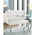 thumbnail image 2 of Meridian Furniture Cream Velvet Suri Settee Bench, 2 of 7
