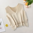 thumbnail image 6 of Milageto Women Sweater Vest Breathable V Neck Casual Fashion Jumpers Sleeveless Gilet Apricot, 6 of 8