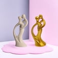 thumbnail image 3 of Kissing Lovers Statue Abstract Sculpture Resin Statues for Home Decor Modern Home Office Desktop Shelf Bookshelf Decor, 3 of 6