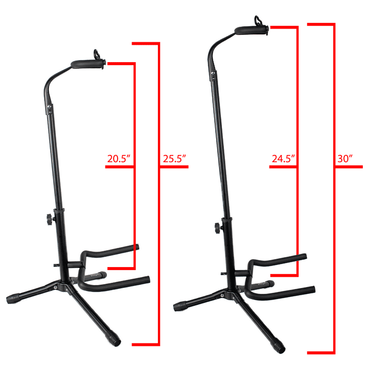 ChromaCast 25.5 to 30 Adjustable Upright Guitar Stand, Extended Height -  Fits Acoustic, Electric & Bass Guitars (2-PACK) 