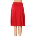 thumbnail image 5 of Zenana Women & Plus Fold Over Banded Waist A-Line Flared Knee Length Midi Skirt, 5 of 5